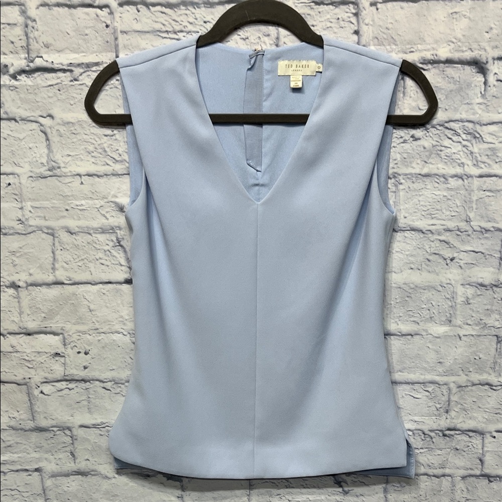 Ted Baker Sky Blue V-Neck Blouse